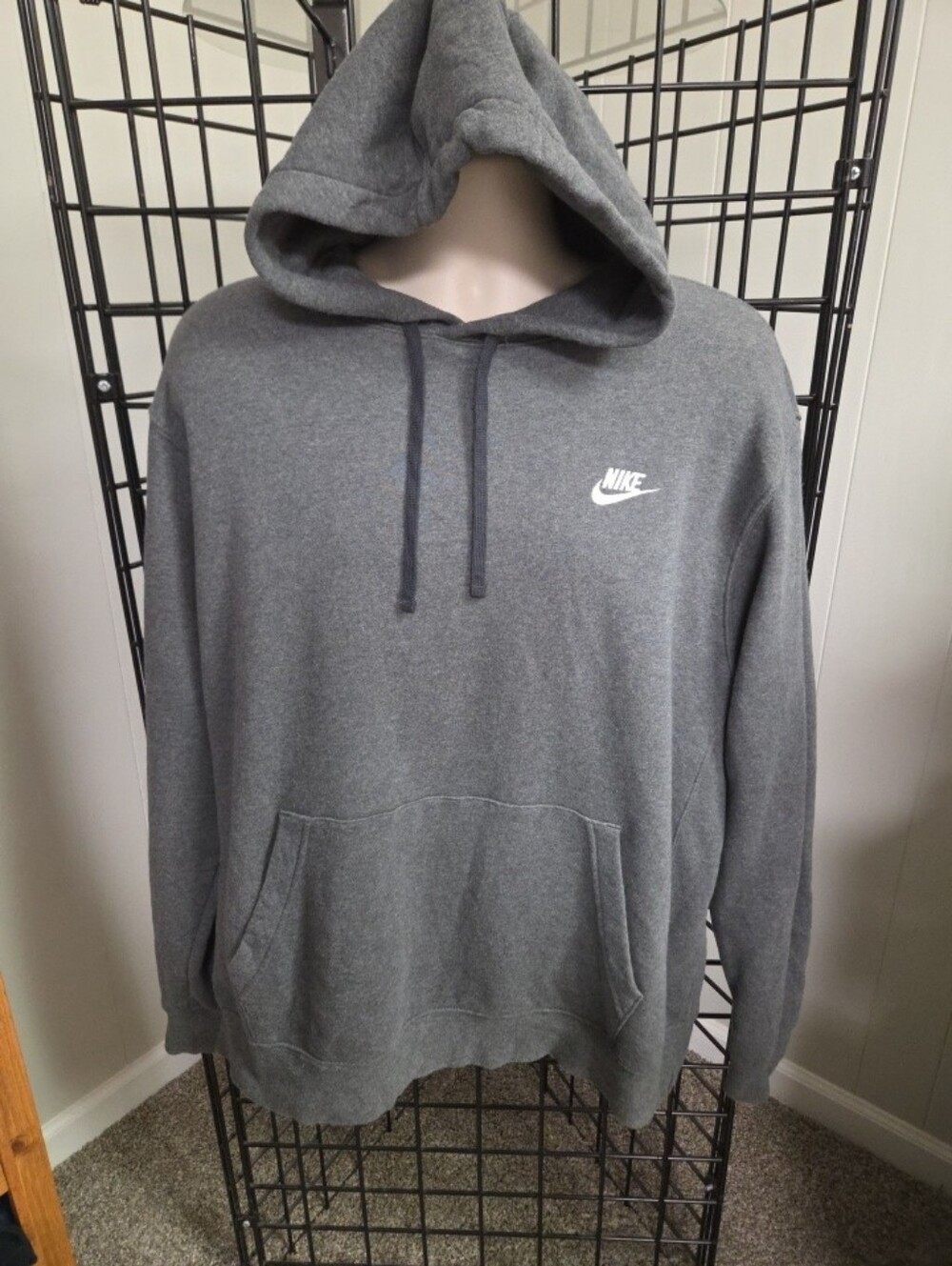Nike Gray Fleece Lined Solid Pullover Hoodie Sweatshirt XL